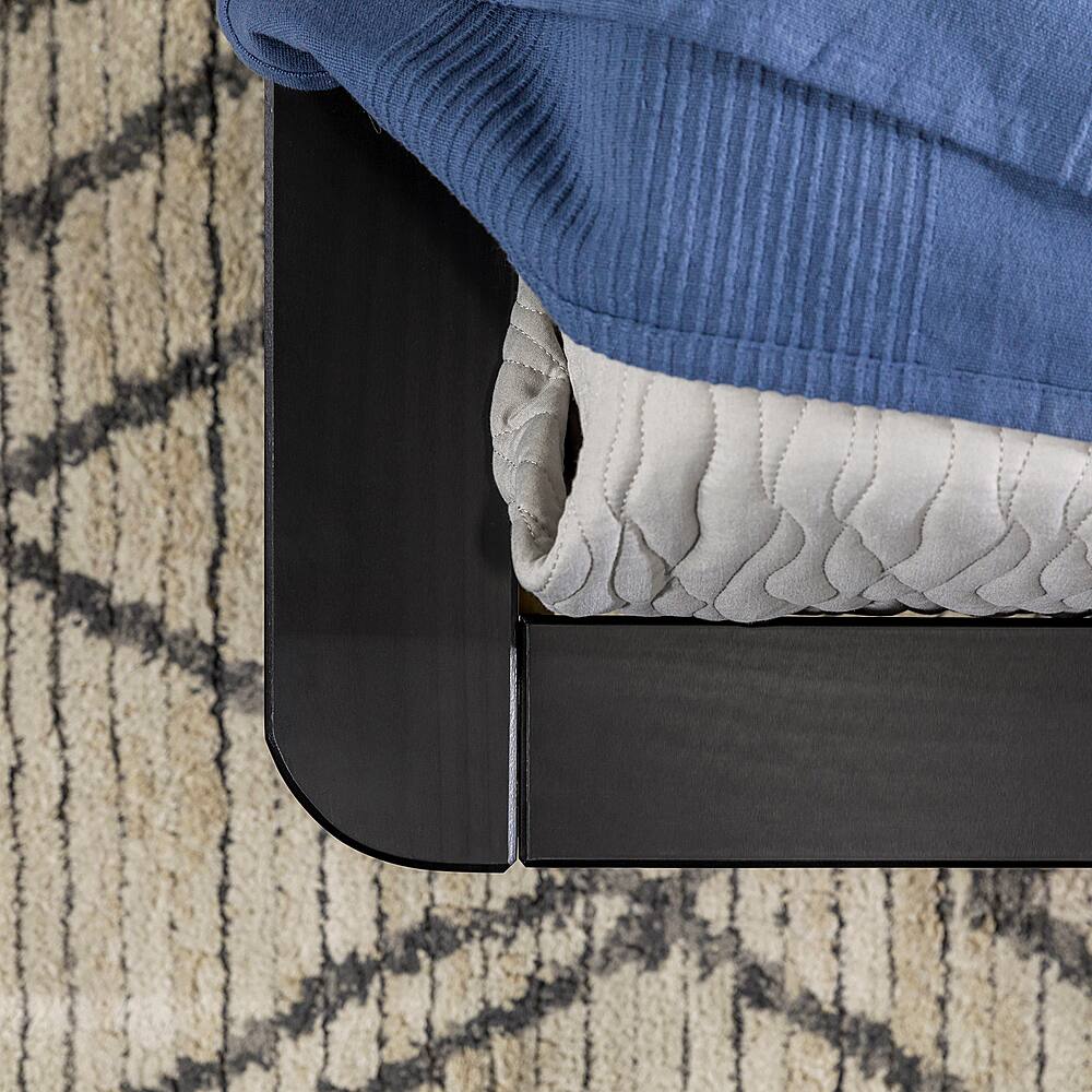 Alt View 21. Walker Edison - Boho Solid Wood Queen Spindle Bed Frame - Black.