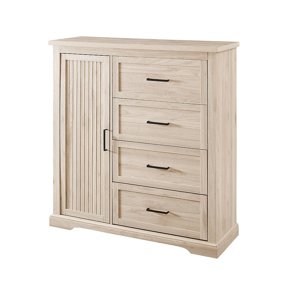 Angle. Walker Edison - 45” Coastal Style 4 Drawer Wardrobe - Birch.