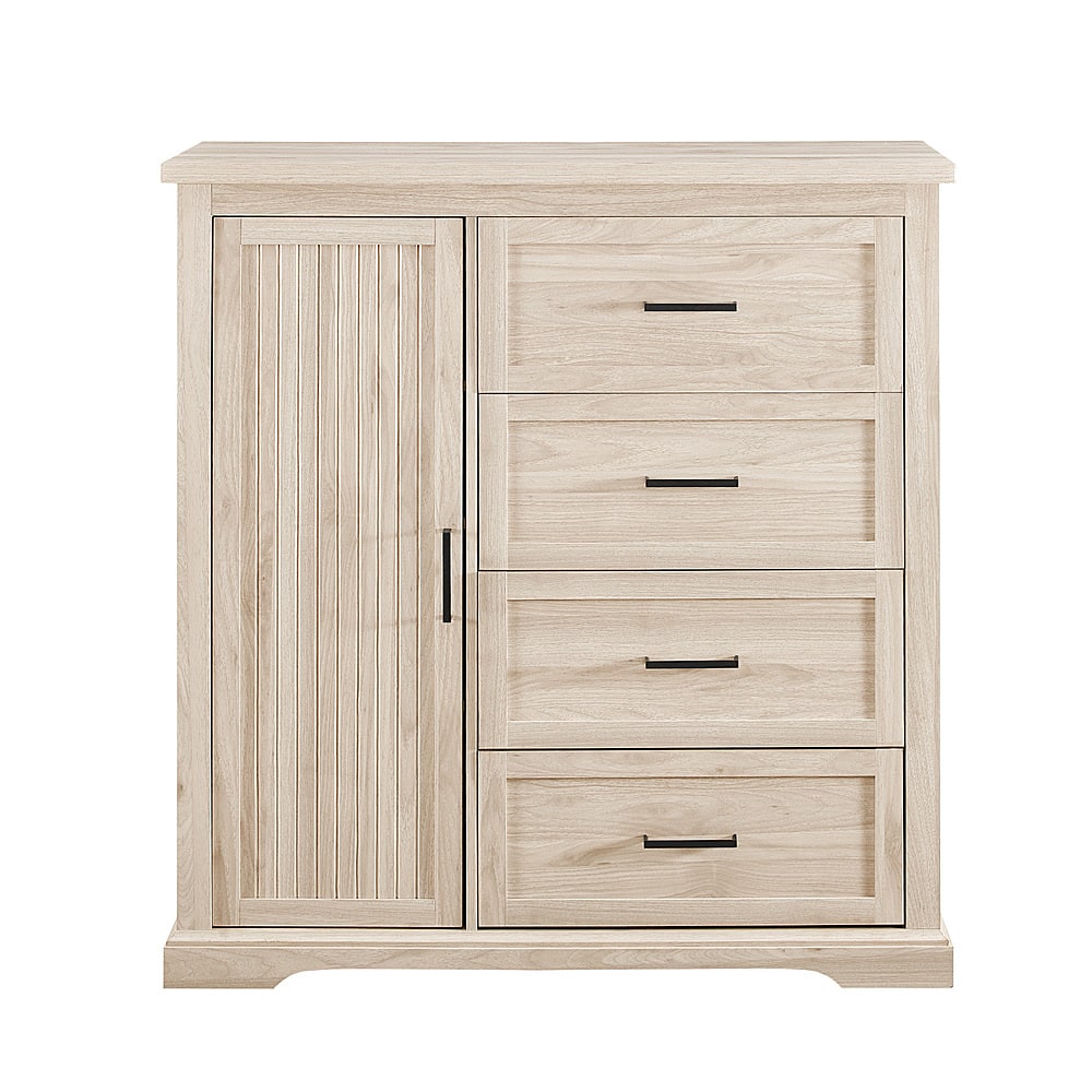 Front. Walker Edison - 45” Coastal Style 4 Drawer Wardrobe - Birch.