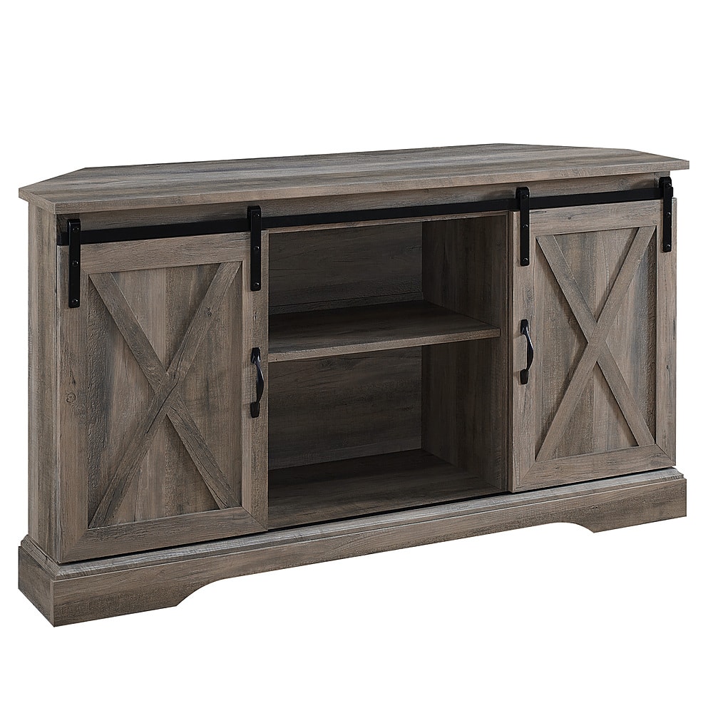 Angle View: Walker Edison - Modern Farmhouse TV Stand for TVs up to 58” - Grey Wash