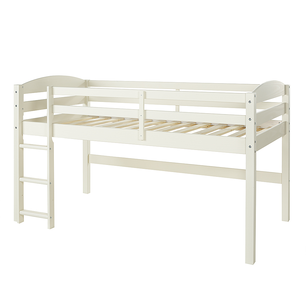 Angle View: Walker Edison - Solid Wood Low Loft Twin Bed - White