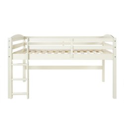 Walker Edison - Solid Wood Low Loft Twin Bed - White - Front_Zoom