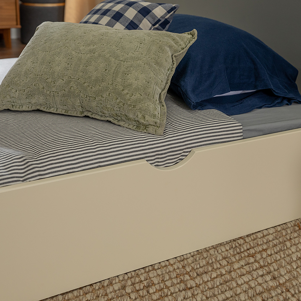 Angle View: Walker Edison - Solid Wood Twin Trundle Bed - White