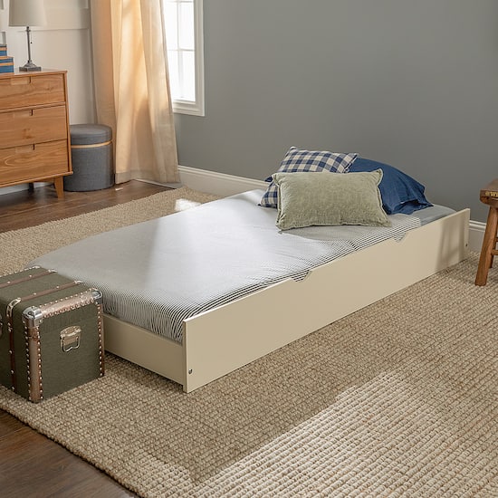 Walker Edison Solid Wood Twin Trundle Bed White BBTW40WH Best Buy
