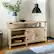Alt View 2. Walker Edison - Modern Farmhouse Barn Door Highboy TV Stand for TVs up to 65" - White Oak.