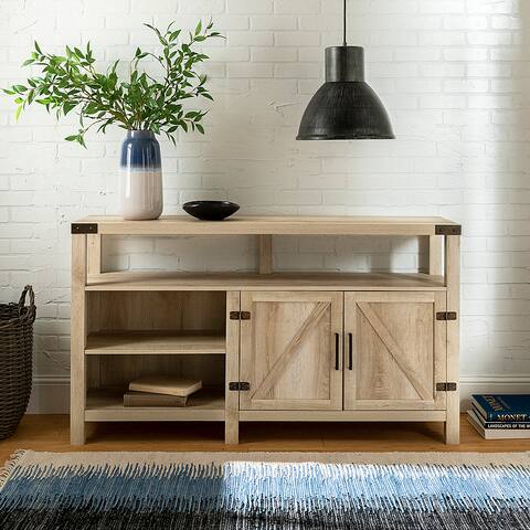 Mobile TV Walker Edison Barn Wood, 70 L X 24 H, Colore Grigio Lavato - Stile Moderno Con Ante