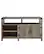 Front. Walker Edison - Modern Farmhouse Barn Door Highboy TV Stand for TVs up to 65" - Grey Wash.