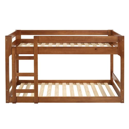 Walker Edison - Modern Jr. Twin Over Twin Solid Wood Bunk Bed - Caramel