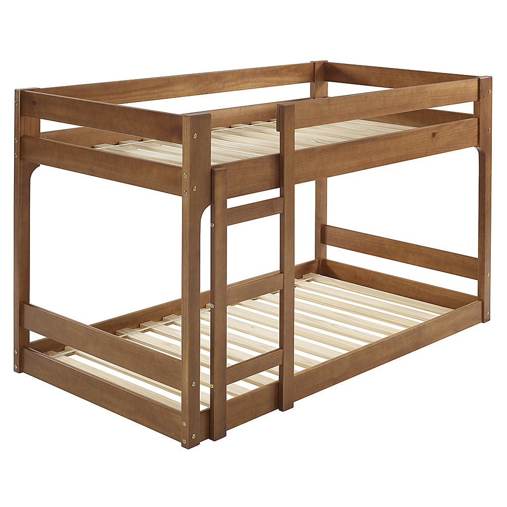 Best Buy: Walker Edison Modern Jr. Twin Over Twin Solid Wood Bunk Bed ...