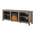 Left Zoom. Walker Edison - Open Storage Fireplace TV Stand for Most TVs Up to 85" - Grey Wash.