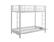 Angle. Walker Edison - Premium Metal Twin over Futon Bunk Bed - White.