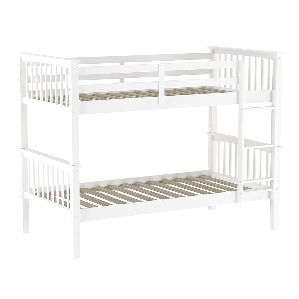 Walker Edison – Solid Wood Twin over Twin Mission Design Bunk Bed – White Sansujyuku sansujyuku.com