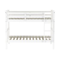 Walker Edison - Solid Wood Twin over Twin Mission Design Bunk Bed - White - Front_Zoom