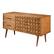 Angle. Walker Edison - 58” Solid Wood 2 Door Prism Detail Sideboard - Caramel.