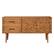 Front. Walker Edison - 58” Solid Wood 2 Door Prism Detail Sideboard - Caramel.