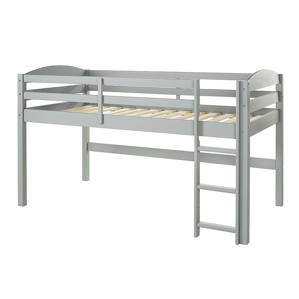 Angle View: Walker Edison - Solid Wood Low Loft Twin Bed - Grey