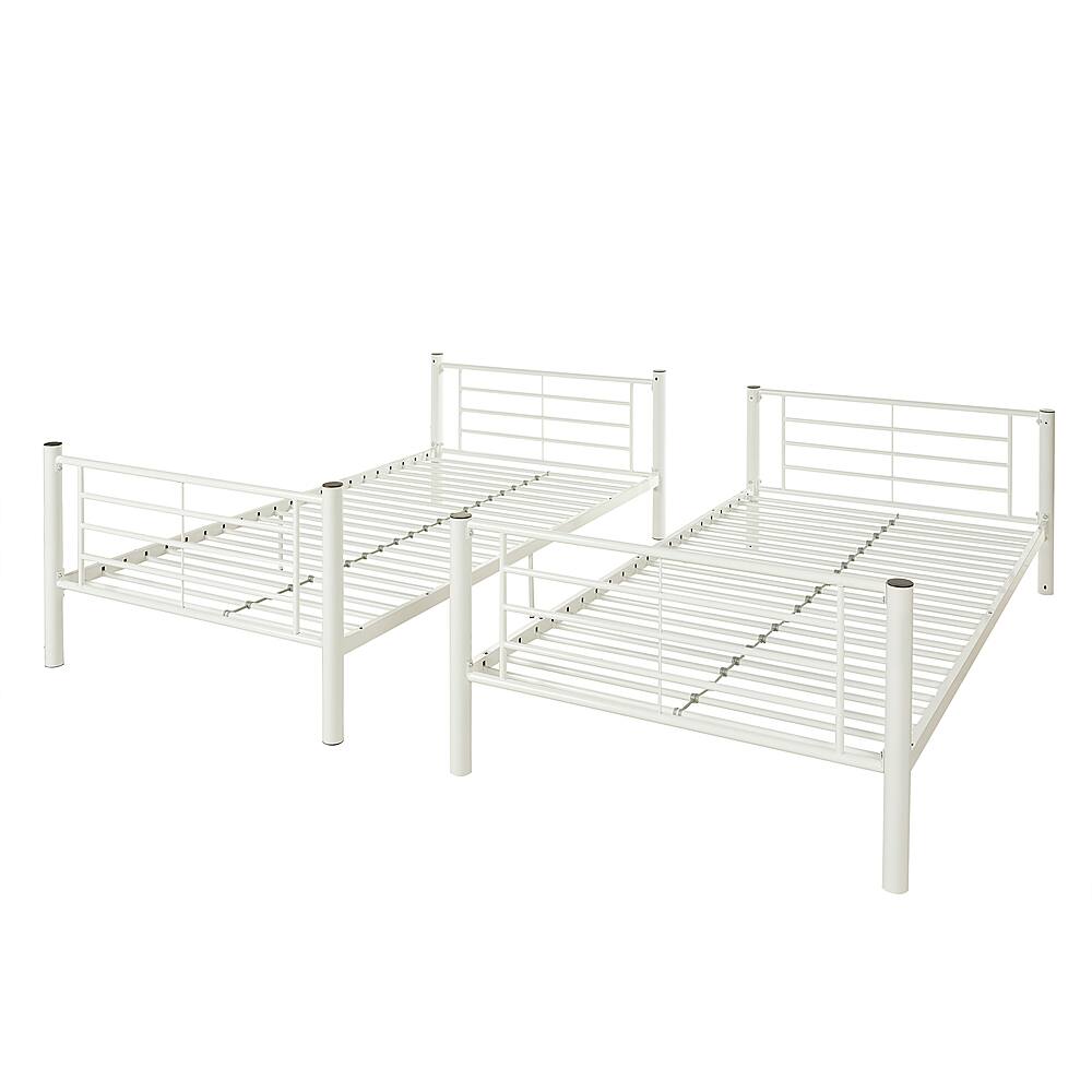 Best Buy Walker Edison Premium Metal Twin over Twin Bunk Bed White BBTOTWH