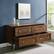 Alt View 14. Walker Edison - 56” Contemporary 4 Drawer Gold Accent Dresser - Dark Walnut.