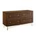 Left. Walker Edison - 56” Contemporary 4 Drawer Gold Accent Dresser - Dark Walnut.