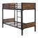Angle. Walker Edison - Rustic Industrial Twin over Twin Wood Bunk Bed - Black.