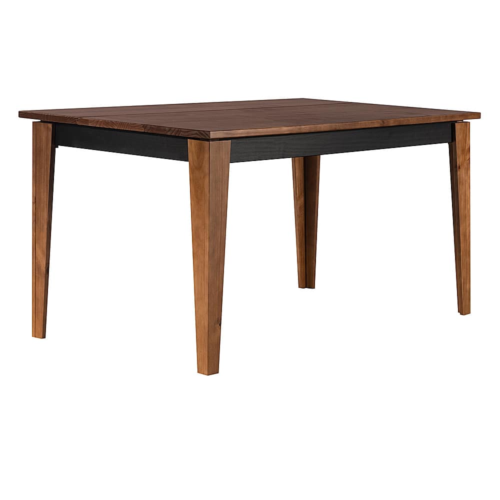 Angle View: Walker Edison - 60” Contemporary Plank Top Solid Wood Dining Table - Brown