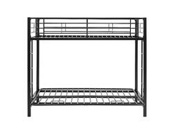 Walker Edison - Premium Metal Twin over Futon Bunk Bed - Black - Front_Zoom