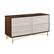 Left. Walker Edison - 56” Contemporary 4 Drawer Gold Accent Dresser - Dark Walnut/White Poplar.