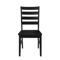 Walker Edison - Modern Farmhouse Dining Chair, Set of 2 - Black - Front_Zoom