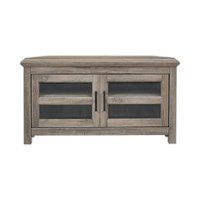 Walker Edison - Transitional Modern Farmhouse Wood Corner TV Stand for TVs up to 50" - Grey Wash - Front_Zoom