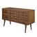 Angle. Walker Edison - 58” Solid Wood 2 Door Prism Detail Sideboard - Brown.