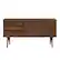 Front. Walker Edison - 58” Solid Wood 2 Door Prism Detail Sideboard - Brown.