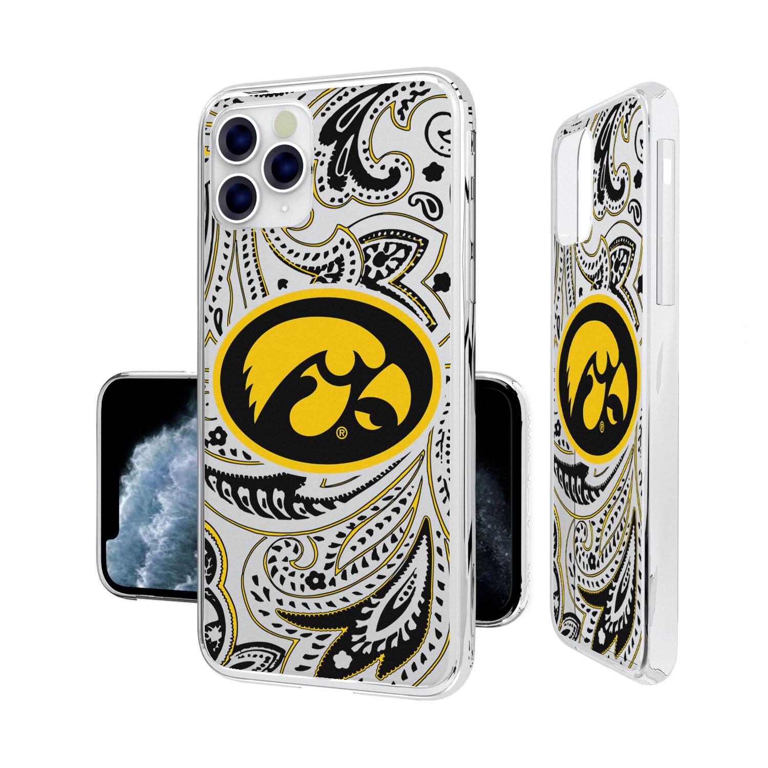 Alt View 3. Keyscaper - Iowa Hawkeyes iPhone Paisley Design Clear Case - 16 Pro Max - Multicolor.
