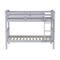 Walker Edison - Solid Wood Twin over Twin Mission Design Bunk Bed - Grey - Front_Zoom