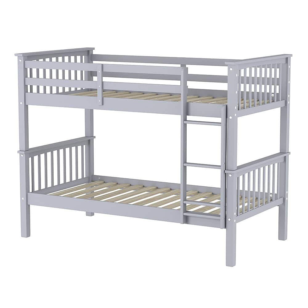 Walker Edison Solid Wood Twin over Twin Mission Design Bunk Bed Grey ...