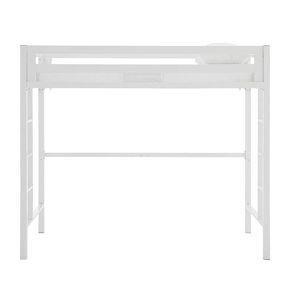 Front. Walker Edison - Premium Deluxe Twin Metal Loft Bed - White.