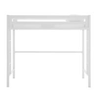 Walker Edison - Premium Deluxe Twin Metal Loft Bed - White - Front_Zoom