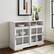 Alt View 13. Walker Edison - Farmhouse Sliding Glass Door Storage Console for TVs up to 55" - Brushed White.
