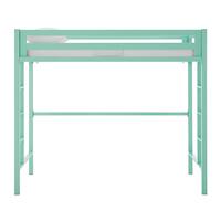 Walker Edison - Premium Deluxe Twin Metal Loft Bed - Mint - Front_Zoom