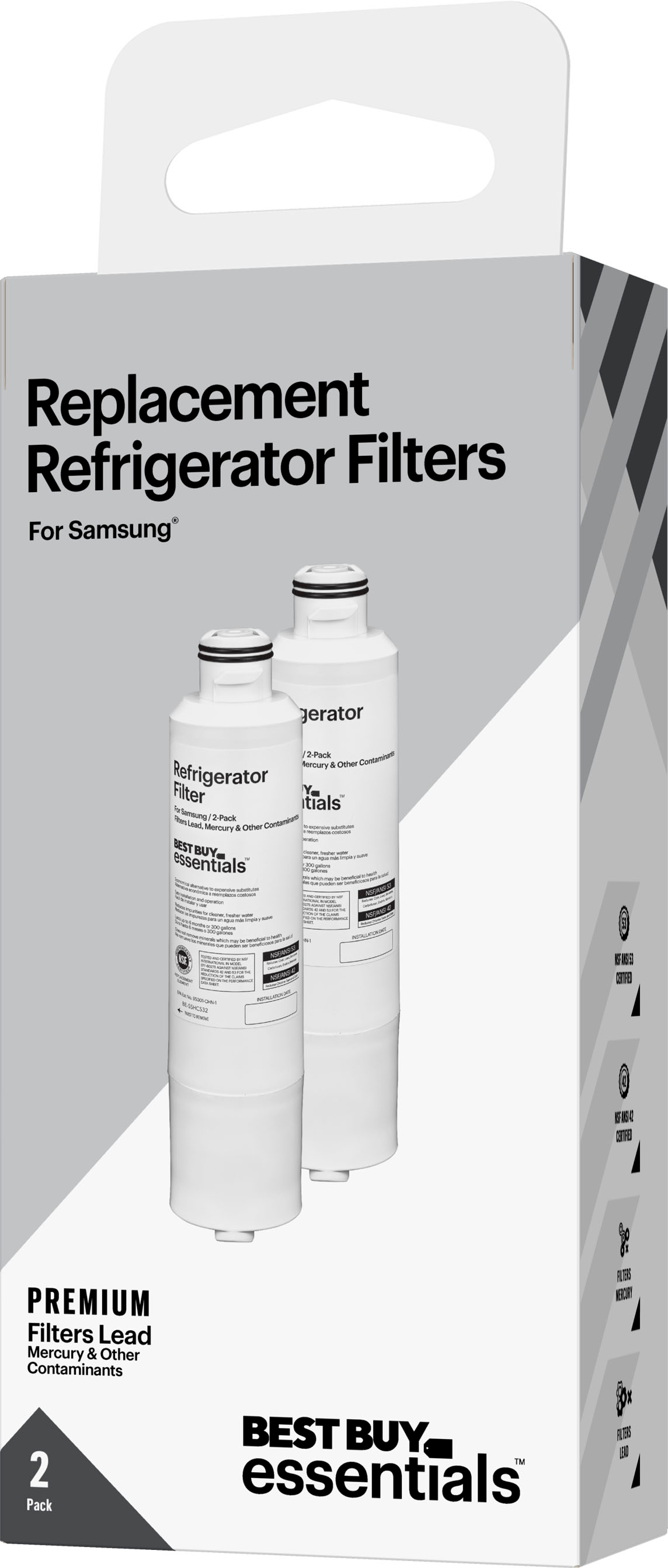 Best Buy essentials™ NSF 42/53 Water Filter Replacement for Select  Whirlpool, KitchenAid and Sears/Kenmore Refrigerators White BE-WP508531 -  Best Buy