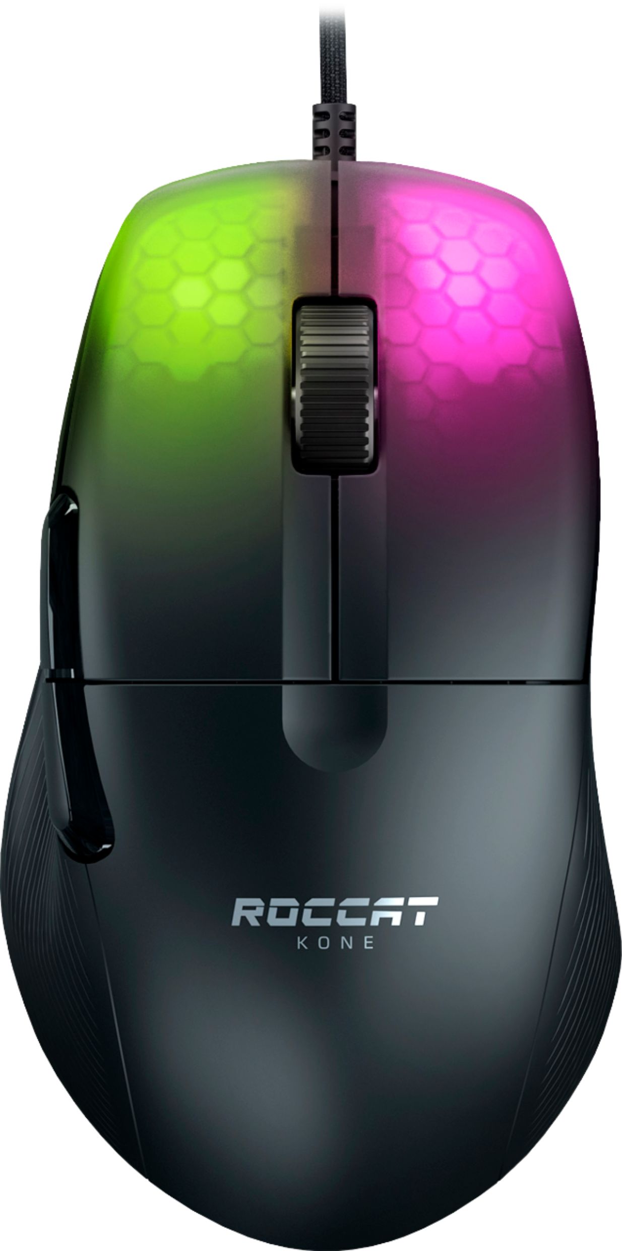 Roccat Kone Pro Lightweight Performance Pc Gaming Mouse With 19k Dpi Optical Sensor Aluminum Titan Wheel Pro Rgb Lighting Ash Black Roc 11 400 01 Best Buy
