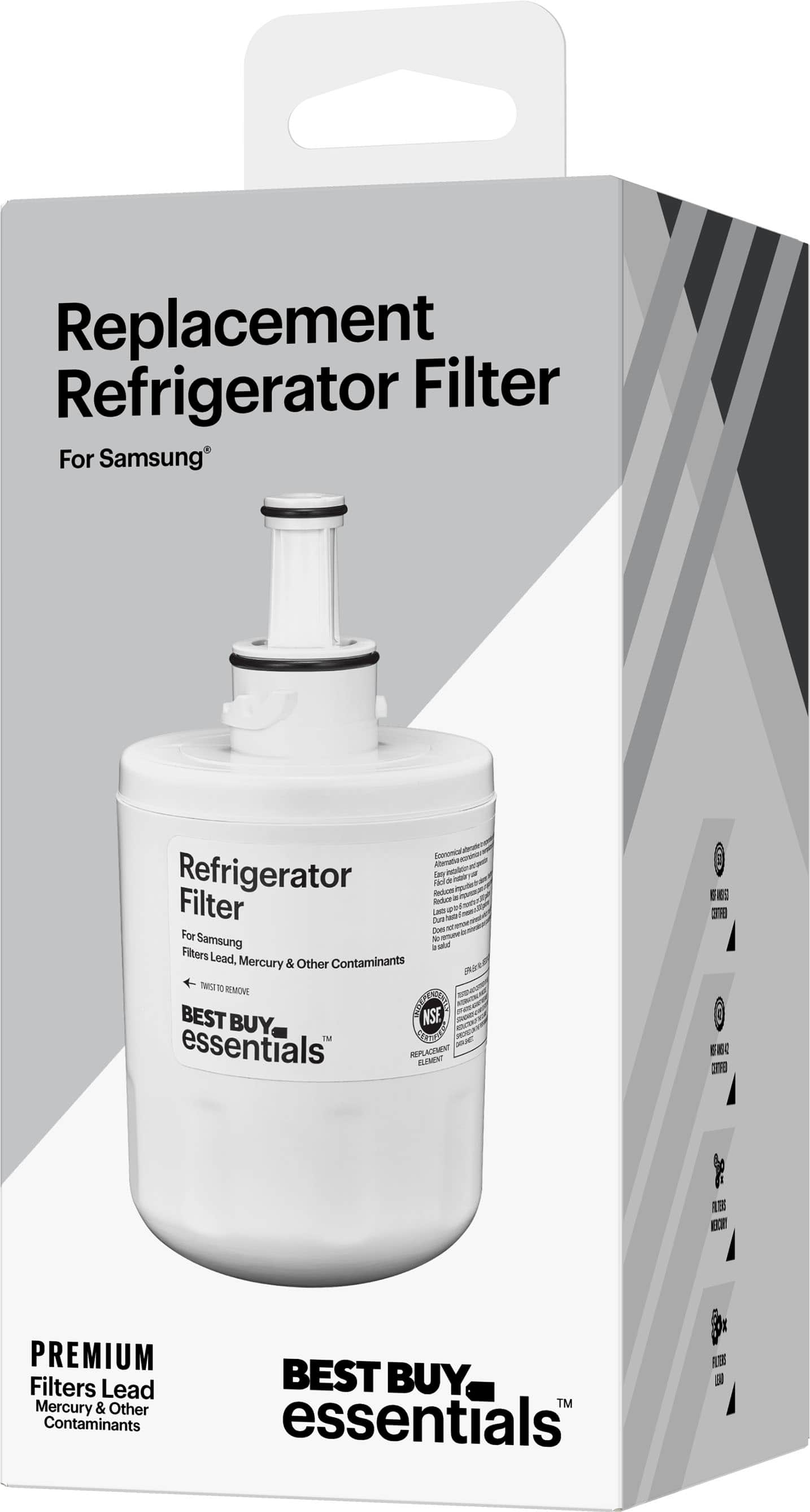 Alt View 15. Best Buy essentials™ - NSF 42/53 Water Filter Replacement for Select Samsung Refrigerators - White.