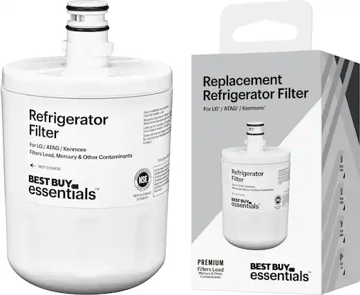 Front. Best Buy essentials™ - NSF 42/53 Water Filter Replacement for Select LG, ATAG and Kenmore Refrigerators - White.