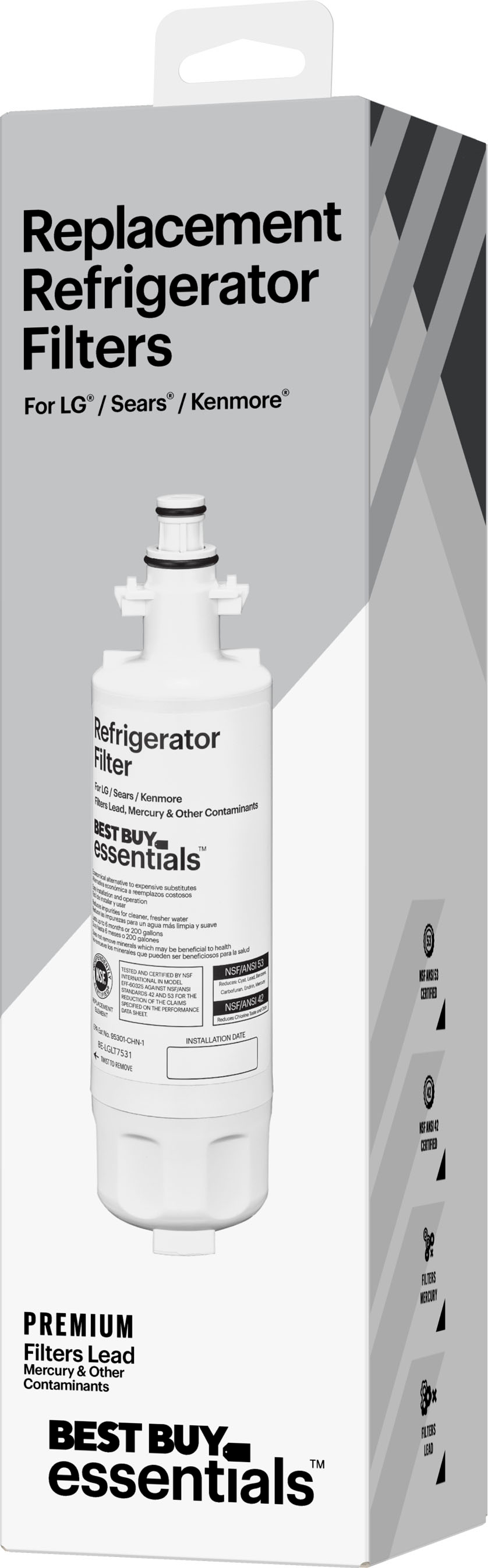 Best Buy essentials™ NSF 42/53 Water Filter Replacement for Select Samsung  Refrigerators White BE-SSDA531 - Best Buy