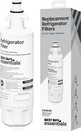 Front. Best Buy essentials™ - NSF 42/53 Water Filter Replacement for Select LG and Sears/Kenmore Refrigerators - White.