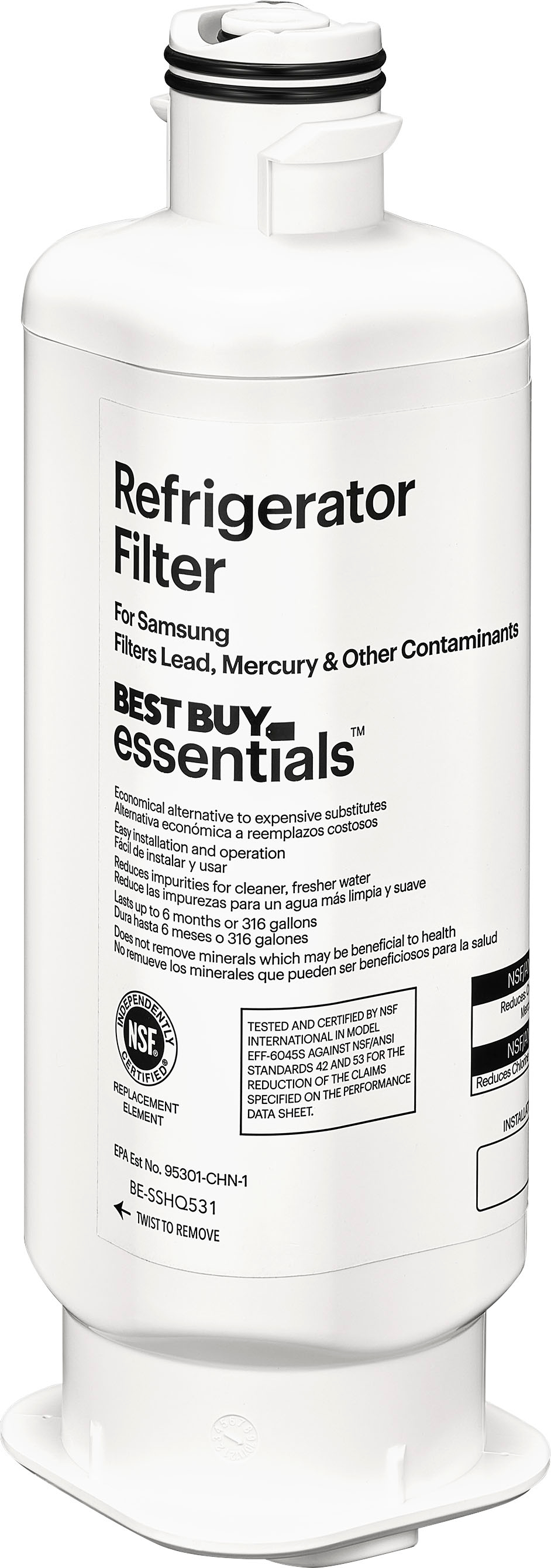 tieners stikstof Wijzerplaat Best Buy essentials™ NSF 42/53 Water Filter Replacement for Select Samsung  Refrigerators White BE-SSHQ531 - Best Buy