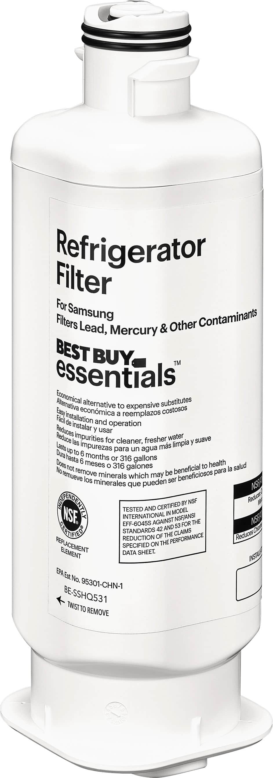 Alt View 14. Best Buy essentials™ - NSF 42/53 Water Filter Replacement for Select Samsung Refrigerators - White.