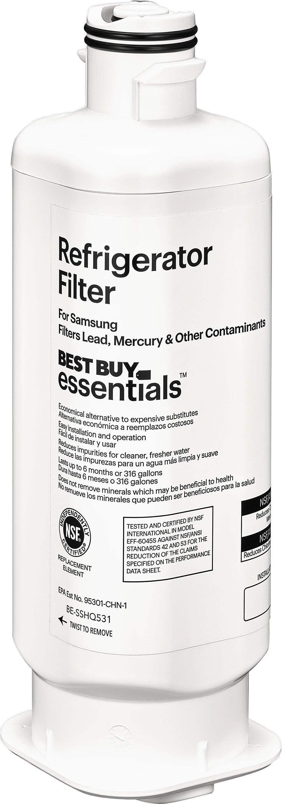Alt View 14. Best Buy essentials™ - NSF 42/53 Water Filter Replacement for Select Samsung Refrigerators - White.