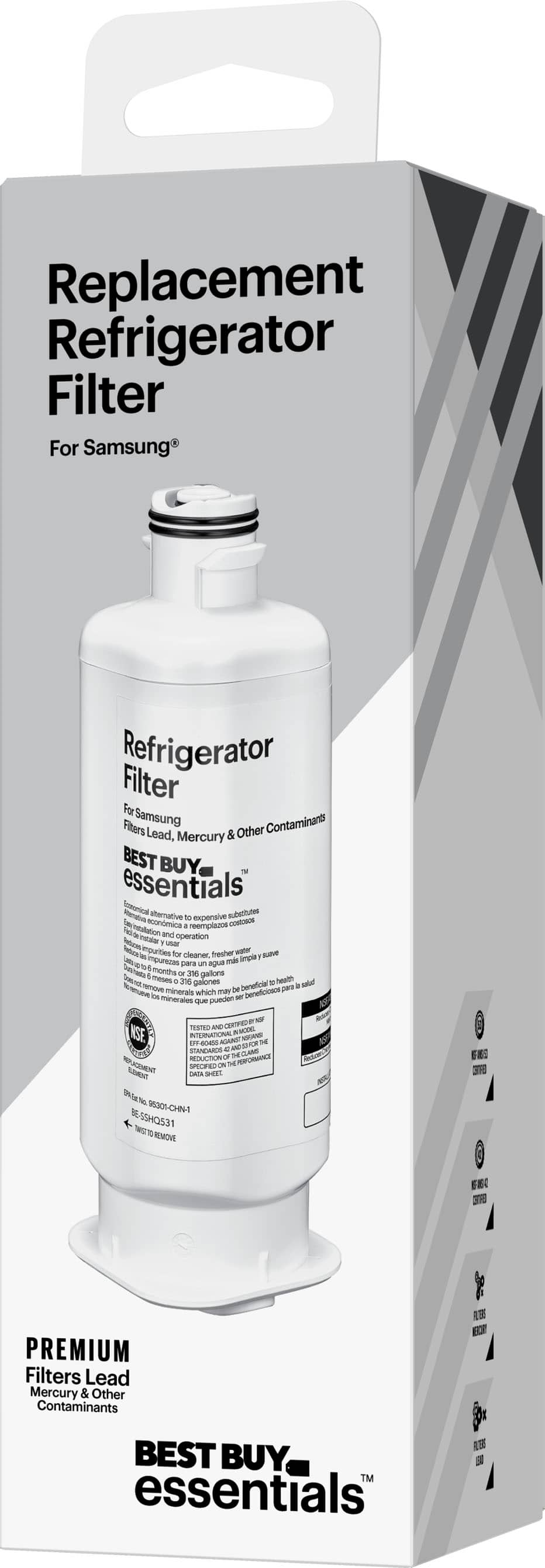 Alt View 15. Best Buy essentials™ - NSF 42/53 Water Filter Replacement for Select Samsung Refrigerators - White.