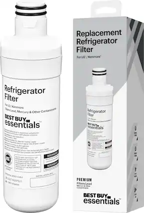 Front. Best Buy essentials™ - NSF 42/53 Water Filter Replacement for Select LG and Kenmore Refrigerators - White.