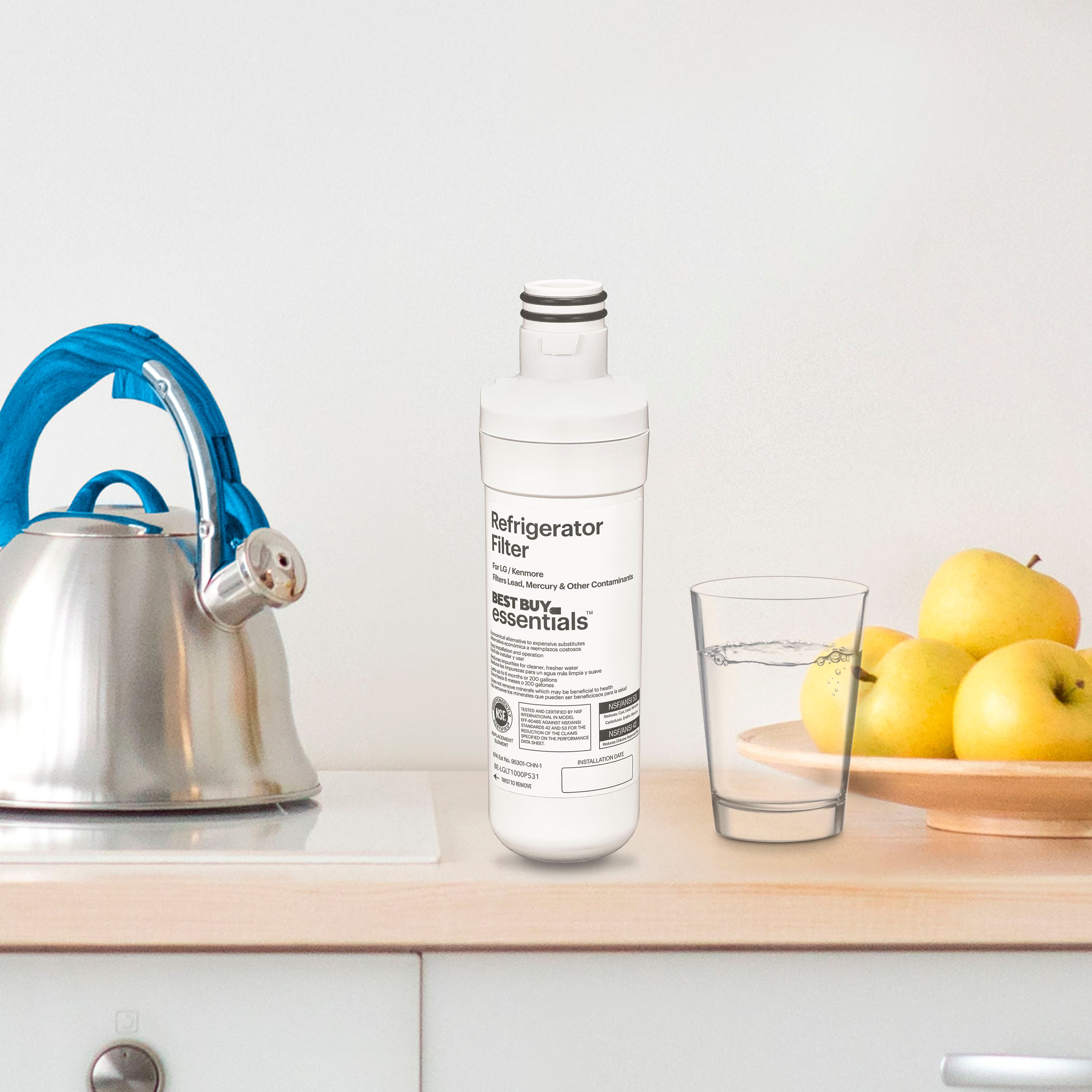 Alt View 13. Best Buy essentials™ - NSF 42/53 Water Filter Replacement for Select LG and Kenmore Refrigerators - White.